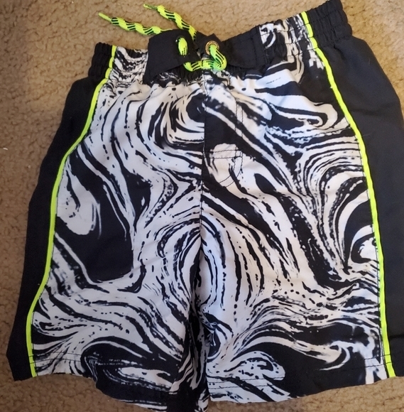 OP Swim Trunks Small Black White Boys Beach‎ - Picture 1 of 3